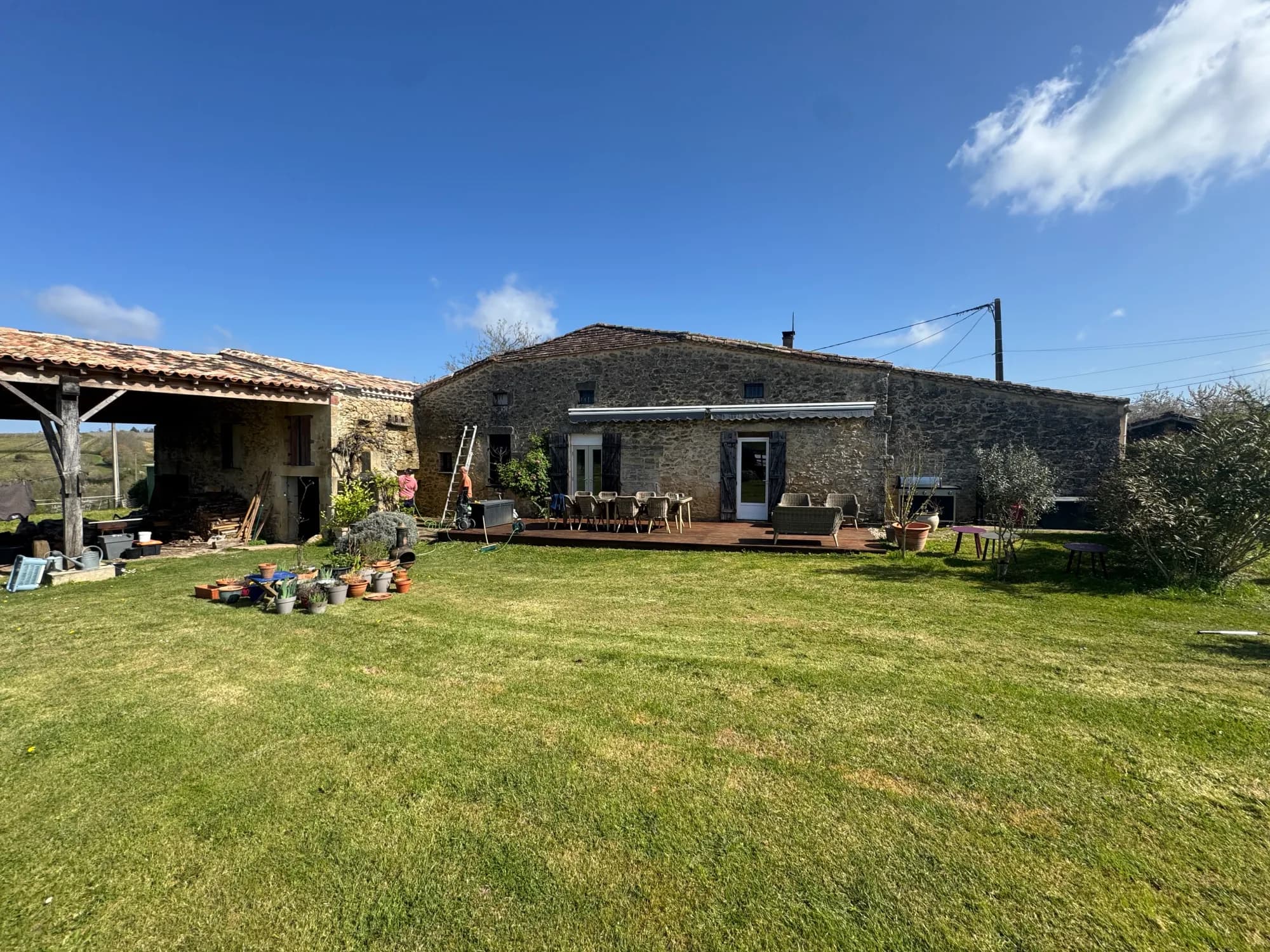 Restored stone farmhouse with terrace and garden